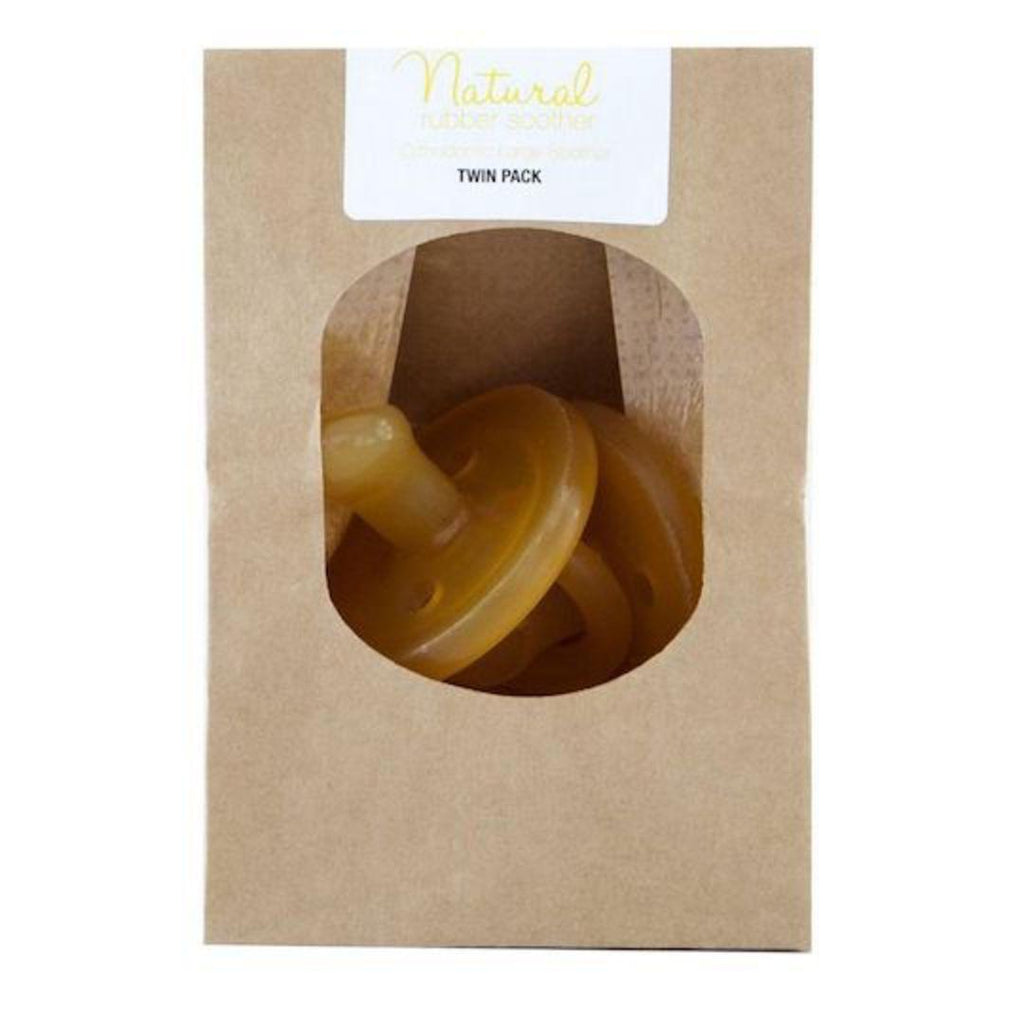 Natural Rubber Soothers Round Dummy - Twin Pack (Eco Packaging)