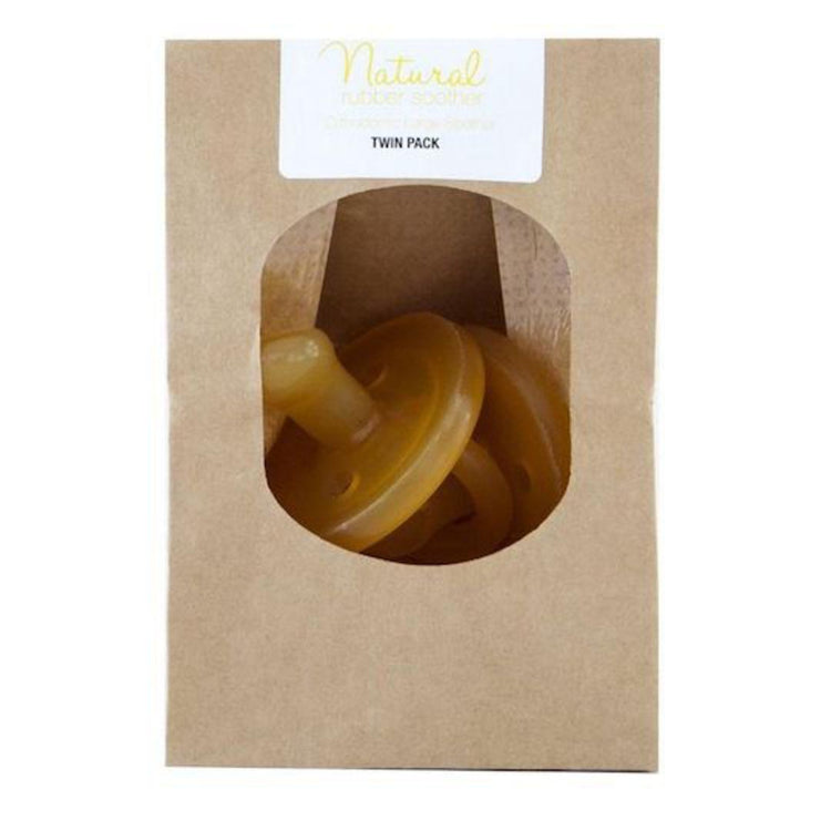 Natural Rubber Soothers Round Dummy - Twin Pack (Eco Packaging) - NZ Health Store