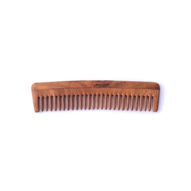 Native Neem Wooden Neem Comb Wide Tooth