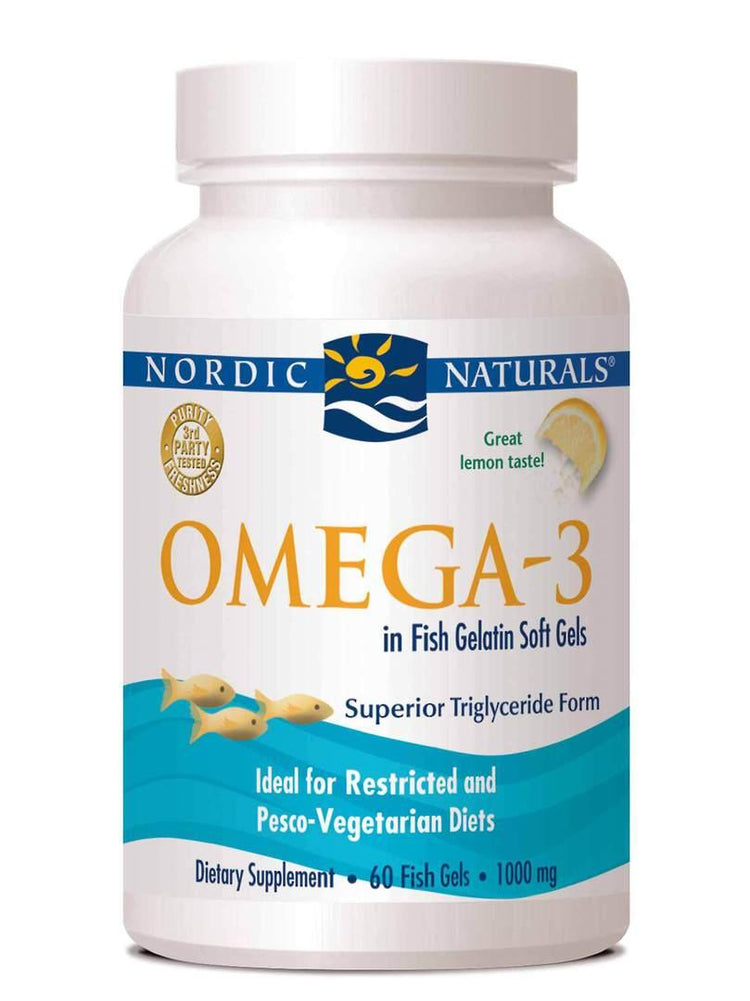 Nordic Naturals Omega-3 in fish gelatin (60 soft gels) - NZ Health Store