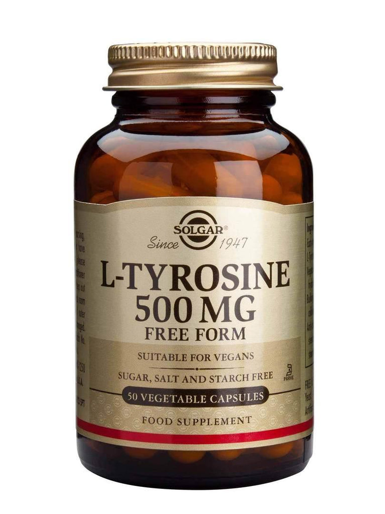 Solgar L-Tyrosine 500mg (50 Vegetable Capsules)