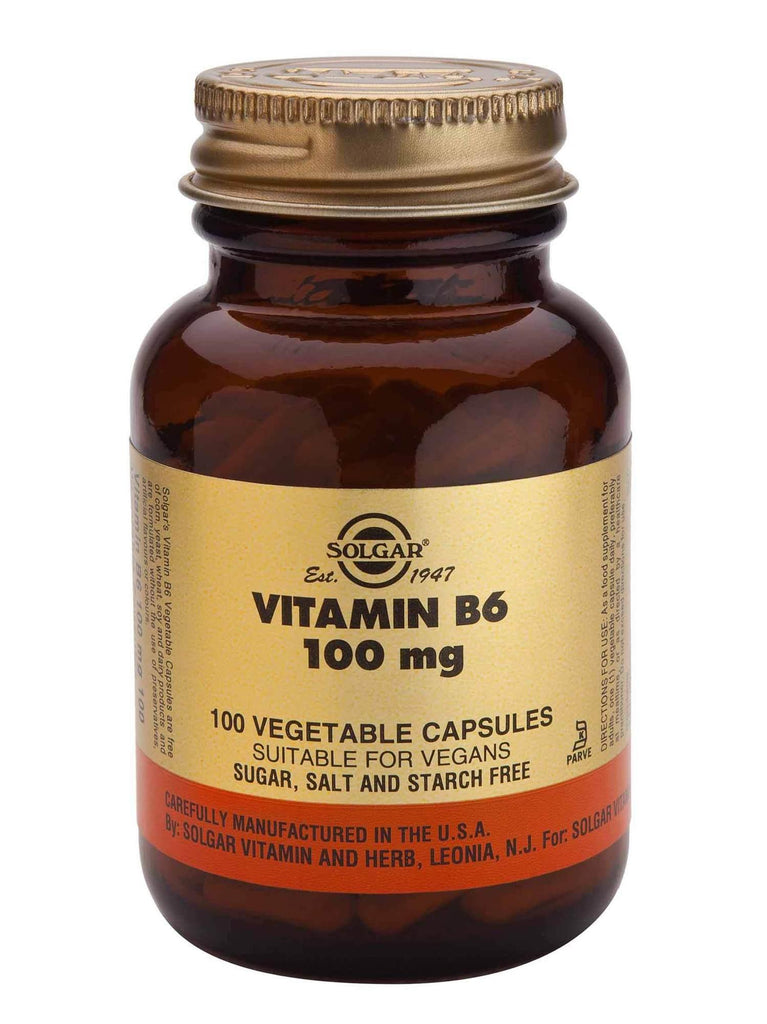 Solgar Vitamin B6 (pyridoxine) 100mg (100 Vegetable Capsules)