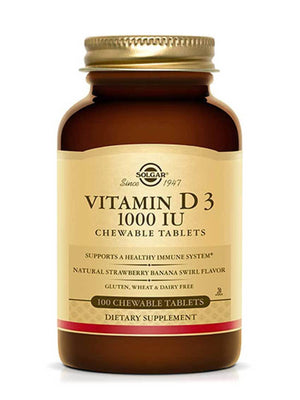 Solgar Vitamin D3 1000 IU, 100 Chewable Tablets - NZ Health Store